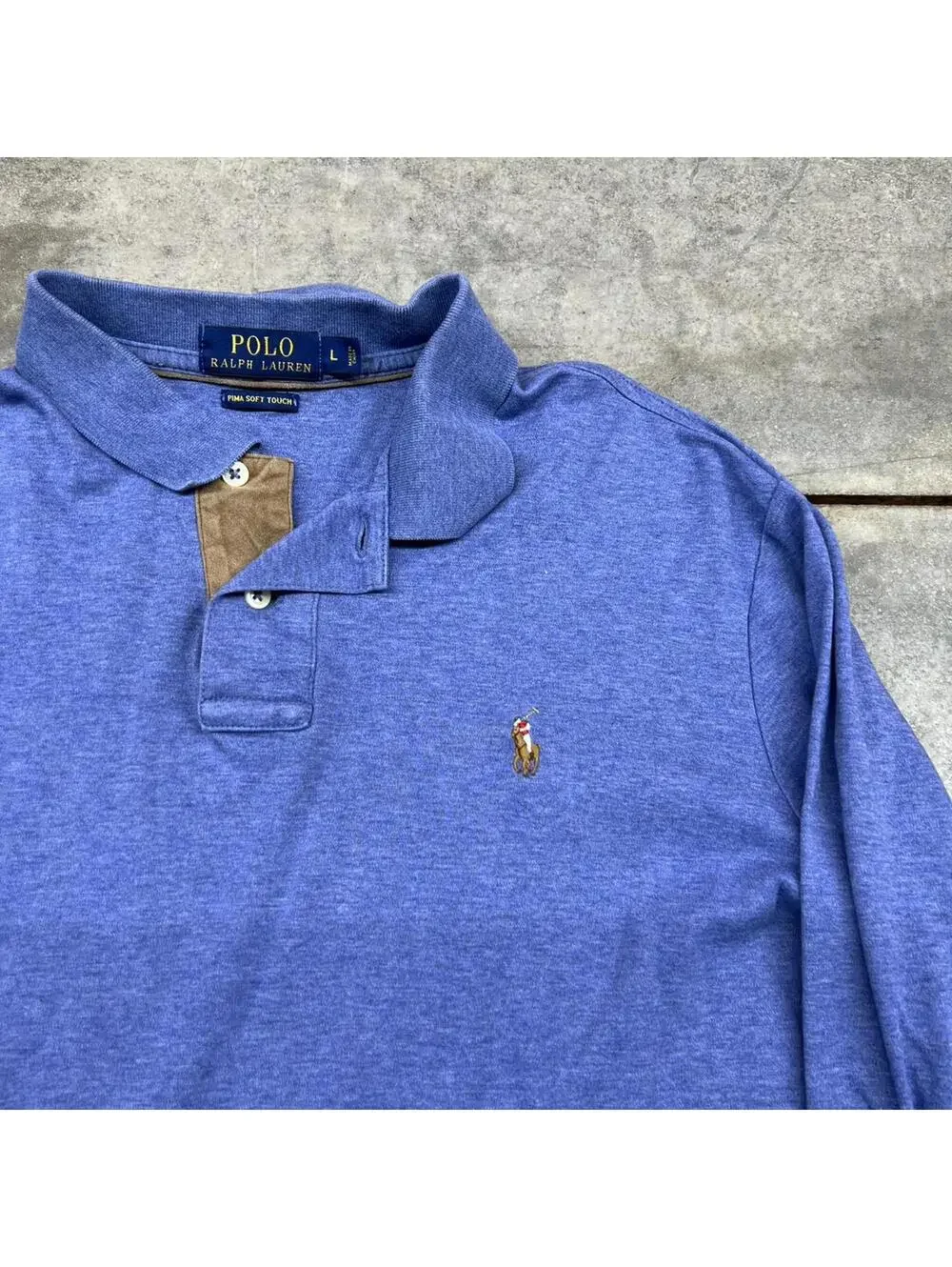 vintage polo ralph lauren light blue rugby polo shirt size large